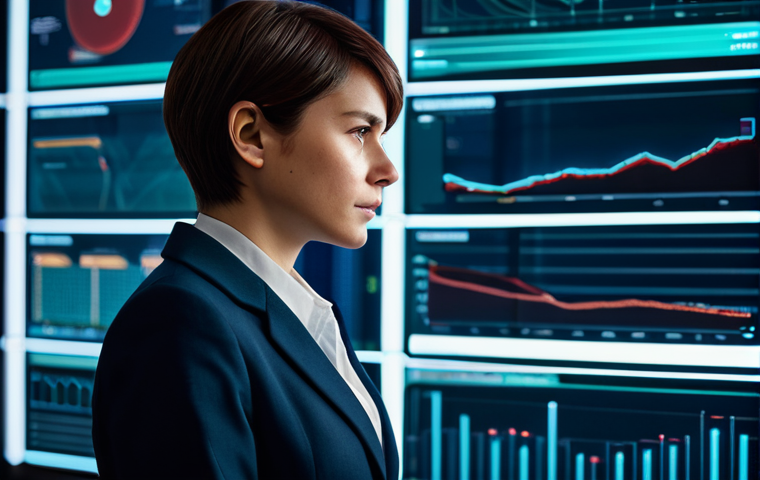 A focused, professional woman in a crisp, modest business blazer over a collared shirt, deeply engrossed in a holographic display showing complex game statistics and character profiles. She has short, neat hair and a thoughtful expression. The background is a clean, futuristic control room with subtle glow effects from data screens. The scene conveys strategic planning and optimization, fully clothed, modest clothing, appropriate attire, professional dress, safe for work, appropriate content, professional photography, perfect anatomy, correct proportions, natural pose, well-formed hands, proper finger count, natural body proportions, high-resolution, sharp focus, detailed textures, cinematic lighting, high quality.