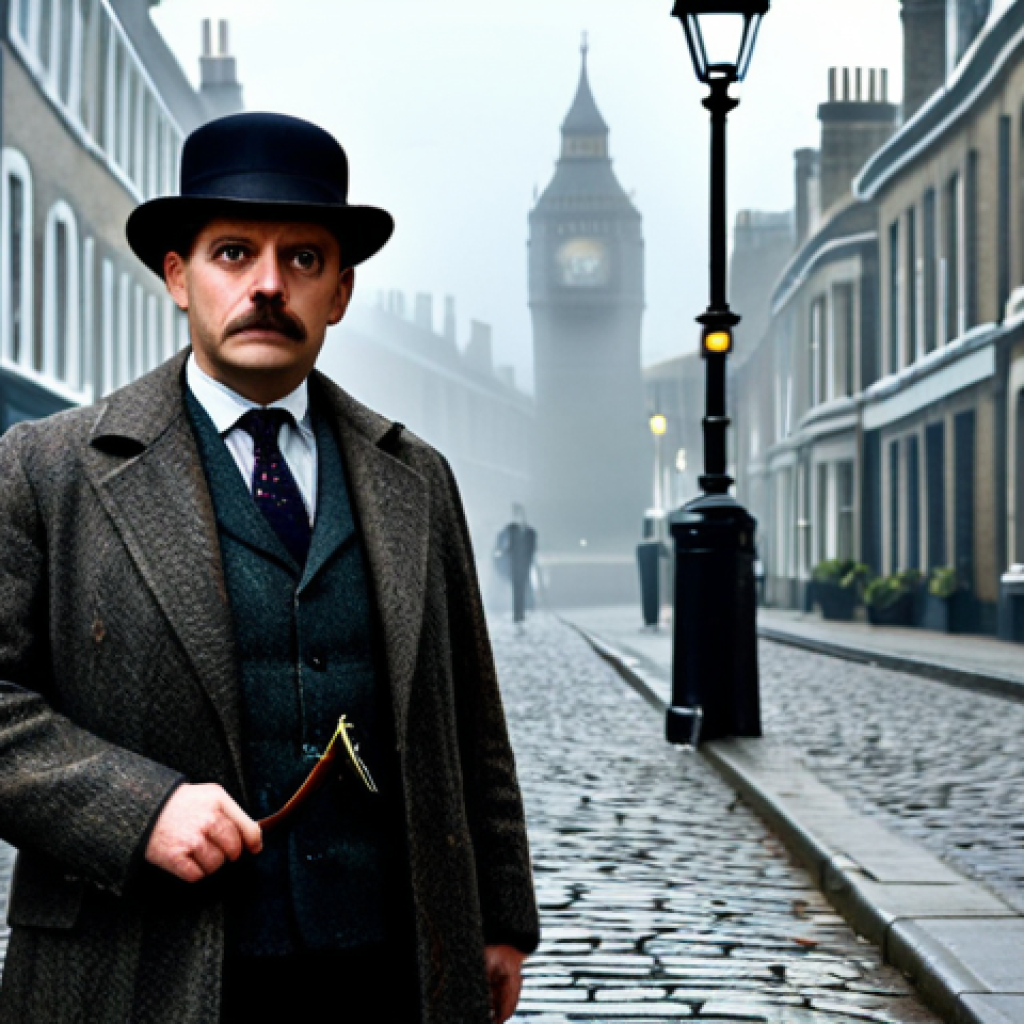 London - Victorian Detective Scene**

"A professional detective, fully clothed in a tweed suit, stands amidst a foggy Victorian London street, appropriate attire, safe for work. Gas lamps illuminate cobblestone streets, with detailed architecture in the background. Perfect anatomy, correct proportions, natural pose. High quality, professional photography, family-friendly."

**