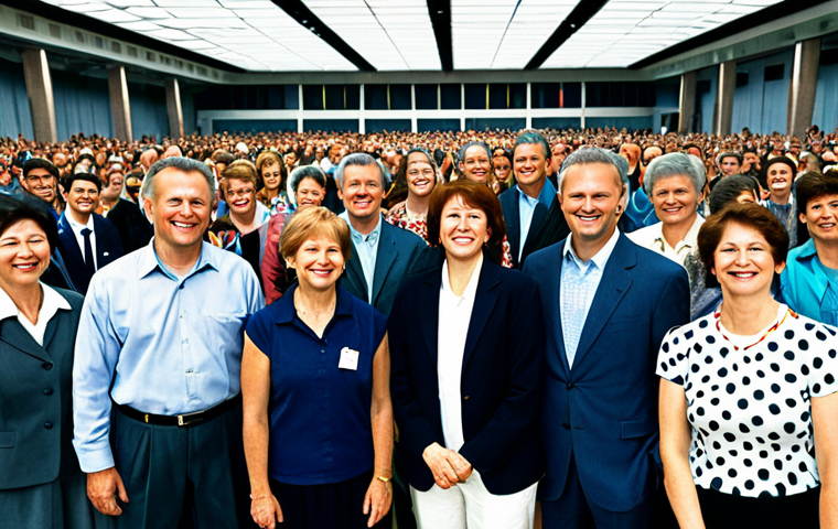 Community Gathering**

"A group of fully clothed, smiling people at a Reverse: 1999 fan gathering, inside a bright convention hall, appropriate attire, safe for work, perfect anatomy, correct proportions, natural poses, happy atmosphere, professional photography, high quality, family-friendly."

**