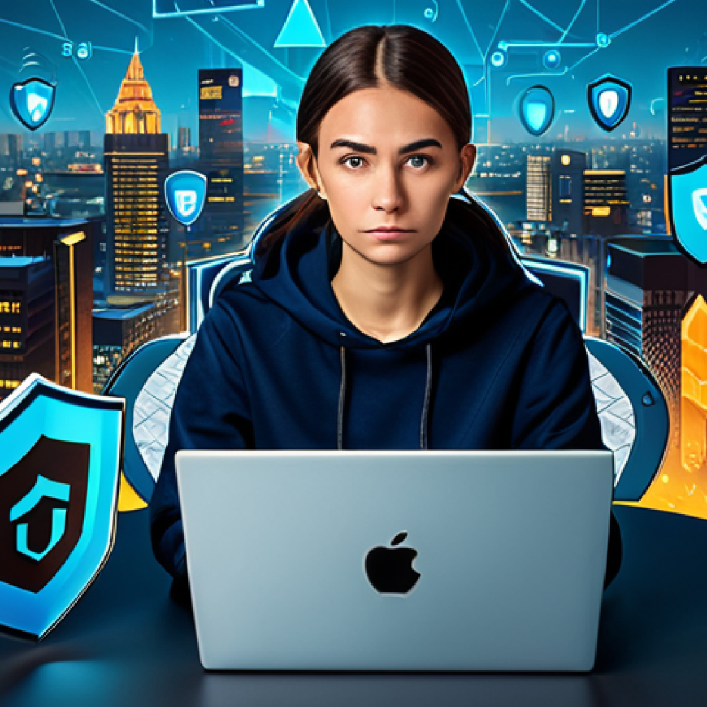 **

"A concerned gamer surrounded by floating icons representing passwords, two-factor authentication, and antivirus software. She's using a secure password manager on her laptop. Background features a stylized cityscape with security shields overlaid. Fully clothed, appropriate attire, safe for work, professional, perfect anatomy, natural proportions, family-friendly, high quality, digital illustration."

**