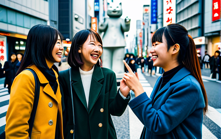 **
A group of female friends, fully clothed in stylish, modern casual wear appropriate for a day out in Shibuya, laughing together in front of the iconic Hachiko statue. Background includes blurred pedestrians and vibrant city lights. Safe for work, family-friendly, appropriate content. Perfect anatomy, correct proportions, natural poses, well-formed hands, proper finger count, professional quality.
**