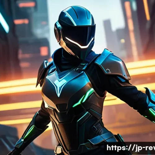 리버스 1999 고급 유저 PvP 전략 - A dynamic scene of a sleek Assassin character in a futuristic battle arena, wearing stylish, lightwe...